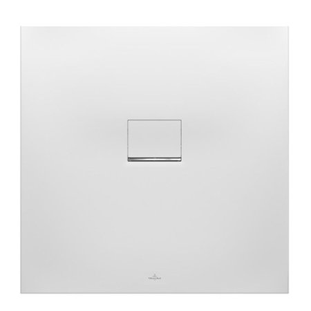 Villeroy & Boch Squaro Infinity Brodzik kwadratowy 100x100x4 cm z Quarylu, biały Stone White UDQ1010SQI1V-RW