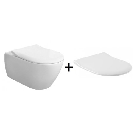 Villeroy & Boch Subway 2.0 Combi-Pack Toaleta WC podwieszana 56,5x37,5 cm z deską sedesową wolnoopadającą, biała Weiss Alpin 5614R201