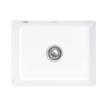 Villeroy&Boch Subway 60 SU Zlewozmywak ceramiczny jednokomorowy CeramicPlus 54,5x44 cm biały Weiss Alpin 331001R1