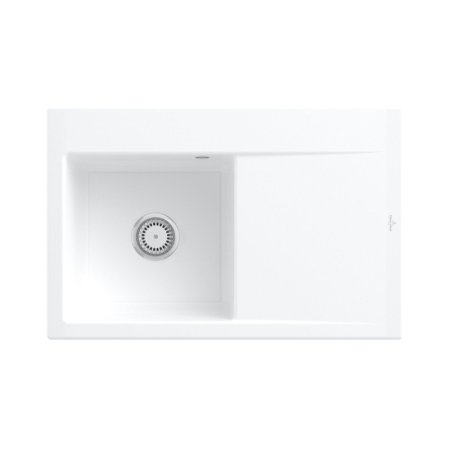 Villeroy & Boch Subway Style 45 Zlewozmywak ceramiczny jednokomorowy 78x51 cm lewy Biały Alpin z powłoką z CeramicPlus 334801R1