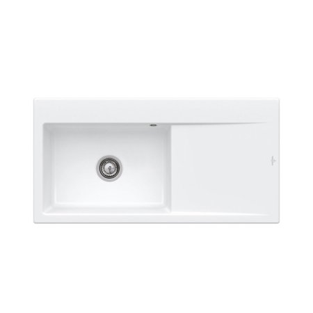 Villeroy & Boch Subway Style 60 Flat Zlewozmywak ceramiczny jednokomorowy 98x49 cm lewy Biały Alpin z powłoką z CeramicPlus 33621FR1