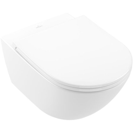 Villeroy & Boch Universo TwistFlush Combi-Pack Zestaw Toaleta WC bez kołnierza 56x37 cm + deska wolnoopadająca weiss alpin 4670T901