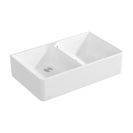 Villeroy&Boch Sink Unit 90 X Zlewozmywak ceramiczny farmerski dwukomorowy CeramicPlus 90x55 cm biały Stone White 639001RW