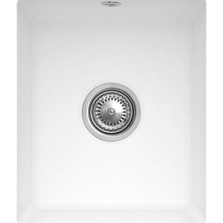 Villeroy&Boch Subway 45 SU Zlewozmywak ceramiczny 1-komorowy CeramicPlus 37,5x44 cm z korkiem pop-up podblatowy bez ociekacza biały Stone White 332402RW