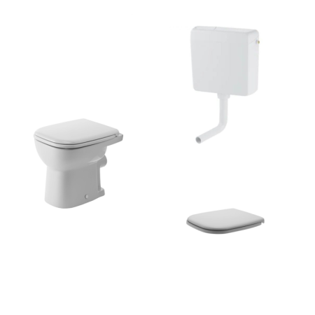 Kompakt Toaleta WC stojąca z półką oraz spłuczką biały GNS323598