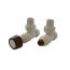 Schlosser Prestige zestaw grzejnikowy kątowy ½ x M22x1,5 Biały Walcowe cienkie pokrętło drewniane GW M22x1,5 - 16x2 PEX 604500005 - zdjęcie 1