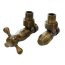 Schlosser Elegant Style zestaw grzejnikowy kątowy antyczny mosiądz bez drewna GW M22x1,5 x GW 1/2 Stal 604800036 - zdjęcie 1