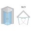 Ronal Swing-Line Kabina prysznicowa narożna, część 1/2,mocowanie prawe 70x195 cm, profile białe, szkło cieniowane niebieskie SLE1D07000454 - zdjęcie 2