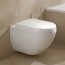 Villeroy & Boch Subway Zestaw Toaleta WC podwieszana 37x56 cm lejowa z deską sedesową wolnoopadającą, biała 66001001+9M55S101 - zdjęcie 4