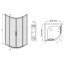 Sanplast Aspira KP4/ASP Kabina prysznicowa narożna - 80/80/185 srebrny matowy Strukturalne 600-030-0120-39-471 - zdjęcie 1