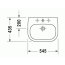 Duravit D-Code Umywalka wpuszczana w blat 54,5x43,5 cm z otworem na baterię biała 0337540000 - zdjęcie 2