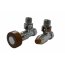 Schlosser Prestige zestaw grzejnikowy kątowy ½ x M22x1,5 chrom stożkowe pokrętło drewniane GW M22x1,5 x GW 1/2 Stal 604500012 - zdjęcie 1