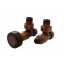 Schlosser Prestige zestaw grzejnikowy kątowy ½ x M22x1,5 Antyczna miedź Walcowe cienkie pokrętło drewniane GW M22x1,5 x 15mm Cu 604500040 - zdjęcie 1