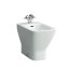 Laufen Palace Bidet stojący przyścienny 36x56cm z otworem na baterię na środku, biały H8327010003021 - zdjęcie 2