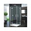 Ronal Pur Kabina prysznicowa narożna, część 1/2, drzwi dwuczęściowe - Mocowanie prawe 80 x 200cm Chrom Pas satynowy poziomy (PUE2PD0801051) - zdjęcie 1