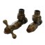 Schlosser Elegant Style zestaw grzejnikowy kątowy antyczny mosiądz z drewnem GW M22x1,5 x GW 1/2 Stal 604800033 - zdjęcie 1