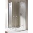 Huppe Enjoy Elegance Drzwi skrzydłowe ze stałymi segmentami, 2-częsciowe, montaż na brodziku 90x100 o promieniu 55 - biały Szkło Sand Plus Anti-Plaque 3T1510.055.316 - zdjęcie 1