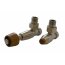 Schlosser Prestige zestaw termostatyczny kątowy ½ x M22x1,5 Stal Głowica z drewnianym pokrętłem walcowym GW M22x1,5 x 15mm Cu 604500106 - zdjęcie 1