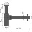 Alcaplast Półsyfon umywalkowy DN32 Design, czarny mat A400BLACK - zdjęcie 2