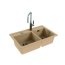 Alveus Atrox 50 Zlewozmywak granitowy dwukomorowy 79x50 cm beżowy 1132000 - zdjęcie 2