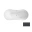 Besco Amber Glam Wanna wolnostojąca 170x80 cm biały połysk/grafitowy + maskownica syfonu z przelewem czarna WA-170-AGC - zdjęcie 1