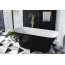 Besco Assos S-Line Black&White Matt Wanna wolnostojąca 160x70 cm biały połysk/czarny mat + korek klik-klak chrom WMMC-160AL - zdjęcie 2