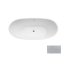 Besco Ayla Glam Wanna wolnostojąca 170x80 cm biały połysk/srebrny + maskownica syfonu z przelewem czarna WA-170-AYSC - zdjęcie 1