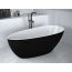 Besco Goya Matt Black&White Wanna wolnostojąca 142x62 cm czarny mat/biały połysk + klik-klak chrom WMMC-140G - zdjęcie 6