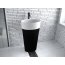 Besco Uniqa Matt Black&White Umywalka wolnostojąca 46x32 cm biały połysk/czarny mat + korek klik klak chrom UMMC-U-WO - zdjęcie 4