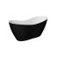Besco Viya Black&White Wanna wolnostojąca 170x72 cm biały/czarny połysk + korek klik-klak chrom WMD-170-VBW - zdjęcie 1