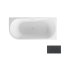 Besco Zoya Glam Wanna wolnostojąca przyścienna 150x75 cm prawa biały połysk/grafitowy + syfon z przelewem chrom WA-150-ZPGR - zdjęcie 1