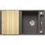 Blanco Axia III 5 S Zlewozmywak kompozytowy jednokomorowy 91,5x51 cm wulkaniczny szary + deska kuchenna drewniana 527223 - zdjęcie 1