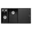 Blanco Axia III 6 S-F Zestaw Zlewozmywak kompozytowy półtorakomorowy 99x51 cm lewy czarny + deska kuchenna szklana + odsączarka stalowa 525852 - zdjęcie 2