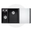Blanco Axia III 6 S-F Zestaw Zlewozmywak kompozytowy półtorakomorowy 99x51 cm lewy czarny + deska kuchenna szklana + odsączarka stalowa 525852 - zdjęcie 1
