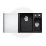 Blanco Axia III 6 S-F Zestaw Zlewozmywak kompozytowy półtorakomorowy 99x51 cm prawy czarny + deska kuchenna szklana + odsączarka stalowa 525854 - zdjęcie 1