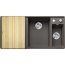 Blanco Axia III 6 S-F Zlewozmywak kompozytowy półtorakomorowy 99x50 cm wulkaniczny szary prawy + deska kuchenna drewniana + odsączarka stalowa 527233 - zdjęcie 1