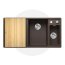 Blanco Axia III 6 S Zestaw Zlewozmywak kompozytowy półtorakomorowy 100x51 cm prawy kawowy + deska kuchenna drewniana + odsączarka stalowa 523471 - zdjęcie 1
