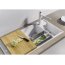 Blanco Axia III 6 S Zlewozmywak kompozytowy półtorakomorowy 100x51 cm wulkaniczny szary lewy + deska kuchenna drewniana + odsączarka stalowa 527227 - zdjęcie 2
