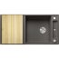 Blanco Axia III XL 6 S Zlewozmywak kompozytowy jednokomorowy 100x51 cm wulkaniczny szary + deska kuchenna drewniana 527235 - zdjęcie 1