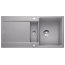 Blanco Idento 6 S-F Zlewozmywak ceramiczny półtorakomorowy 97,6x48,6 cm z ociekaczem, z korkiem automatycznym z powłoką PuraPlus, szarość aluminium 522274 - zdjęcie 1