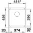 Blanco Subline 375-U Zlewozmywak ceramiczny jednokomorowy 41,4x45,6 cm podwieszany, z korkiem automatycznym, z powłoką PuraPlus, szarość aluminium 516041 - zdjęcie 3