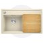 Blanco Zenar 45 S-F Zestaw Zlewozmywak granitowy jednokomorowy 84,8x49,8 cm lewy jaśmin + deska kuchenna drewniana 523830 - zdjęcie 1