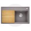 Blanco Zenar 45 S-F Zestaw Zlewozmywak granitowy jednokomorowy 84,8x49,8 cm prawy alumetalik + deska kuchenna drewniana 523803 - zdjęcie 1