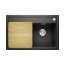Blanco Zenar 45 S-F Zestaw Zlewozmywak granitowy jednokomorowy 84,8x49,8 cm prawy czarny + deska kuchenna drewniana 526042 - zdjęcie 1