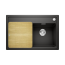 Blanco Zenar 45 S Zestaw Zlewozmywak kompozytowy jednokomorowy 86x51 cm prawy czarny + deska kuchenna drewniana 526036 - zdjęcie 1