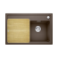 Blanco Zenar 45 S Zestaw Zlewozmywak kompozytowy jednokomorowy 86x51 cm prawy kawowy + deska kuchenna drewniana 523756 - zdjęcie 1