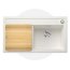 Blanco Zenar 5 S Zestaw Zlewozmywak kompozytowy jednokomorowy 91,5x51 cm prawy biały + deska kuchenna drewniana 523918 - zdjęcie 1