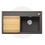 Blanco Zenar 5 S Zestaw Zlewozmywak kompozytowy jednokomorowy 91,5x51 cm prawy szarość skały + deska kuchenna drewniana 523899 - zdjęcie 1