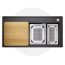 Blanco Zenar XL 6 S-F  Zestaw Zlewozmywak kompozytowy jednokomorowy 98,7x49,7 cm prawy antracyt + deska kuchenna drewniana + dwa perforowane pojemniki gastronomiczne 524082 - zdjęcie 2