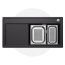 Blanco Zenar XL 6 S-F  Zestaw Zlewozmywak kompozytowy jednokomorowy 98,7x49,7 cm prawy czarny + deska kuchenna drewniana + dwa perforowane pojemniki gastronomiczne 526056 - zdjęcie 2